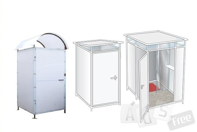 Туалетные и душевые кабинки из профнастила или поликарбоната.